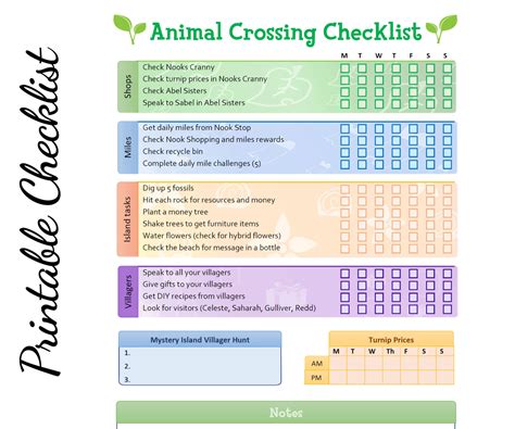 animal crossing checklist pdf.